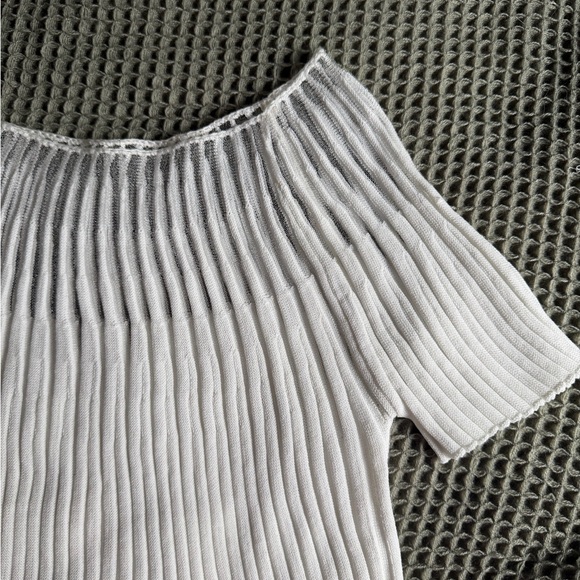 Commense Cream Ribbed Knit Top - Picture 2 of 5